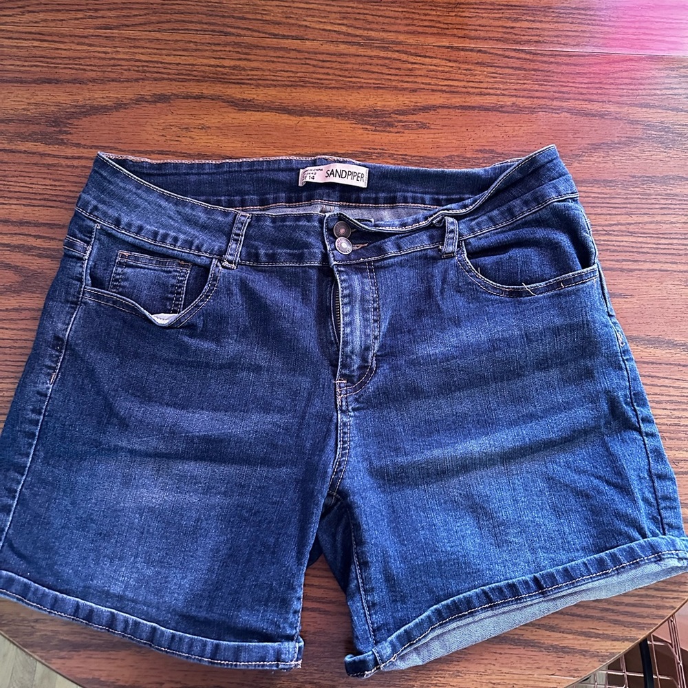 Size 14 Jean Shorts with back pocket button detail